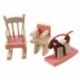 2X (Fa bútorokkal berendezett szoba szett a Doll`s House gyermekjátékához F2R6)