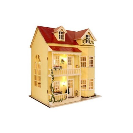 DIY kézműves miniatűr projektkészlet fa babák ház LED lámpák zene Vil G8U3