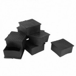 10 db négyzet alakú PVC puha burkolatok Bútor lábvédő 60 mm x 60 mm fekete Y3Q7