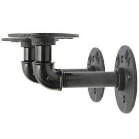 Retro fekete vas ipari cső polckonzol tartókeret tartó Stor V9Z1