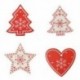 1X (16 darab kevert barkácsolású fehér és piros fa / szív / csillag fa díszek karácsonyra R2C8