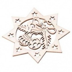 2X (10x karácsonyi díszek, fa lógó üreges karácsonyi díszek, fa szín, J9Q8