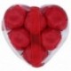 6 db vörös illatú fürdőszappan rózsaszirom az E6C8 szív alakú dobozában