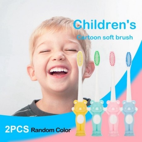 2X (2db gyermekeknek rajzfilm puha, puha fogkefe baba függőleges lombhullató J8T8