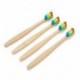 4X (Vaclav 10Pc bambusz fogkefe Rainbow Bambusz fogkefe rostos fogkefeB3M7