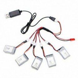 5x 3,7 V 240mAh akkumulátor, 2–5 töltő kábellel, USB töltő kábel készlettel az R7D2-hez