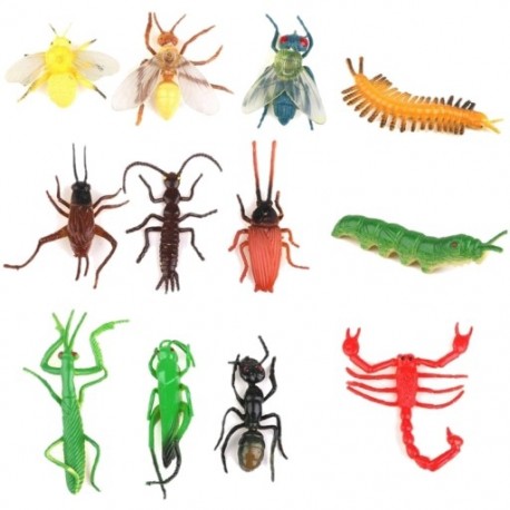 Műanyag mesterséges rovar modell játék 12 db. S1I6