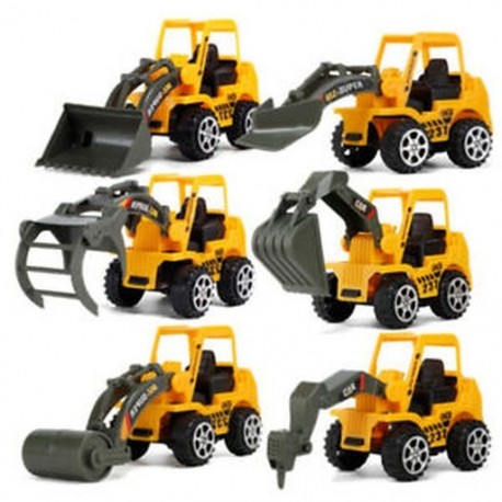 6 stílusú Mini Diecast műanyag járműgyártó járművek Excavat C3L4