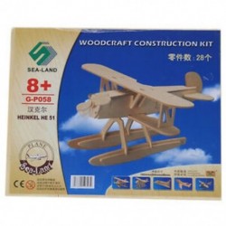 3D Woodcraft DIY Heinkel HE51 síkmodell fa építőkészlet játék ajándék Q4X7