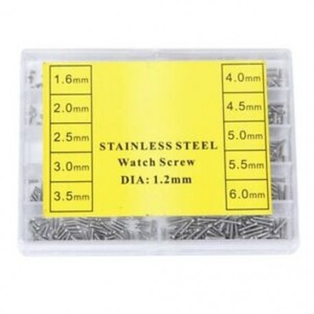 Appprox.1000db, 10 méretű, átmérőjű, 1,2 mm átmérőjű szemüveg / szemüvegjavító csavarok, Re A6F9