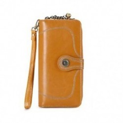 6X (Sendefn Vintage stílusú női tengelykapcsoló nagy kapacitású pénztárca hasított bőr W Y3K2