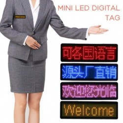 1x Mini LED digitális programozható újratölthető név Üzenet címke jel tábla