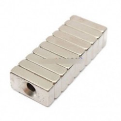 5PCS 20x10x5mm szuper erős neodímium blokk Magnete lyuk ritka föld N50 fokozat