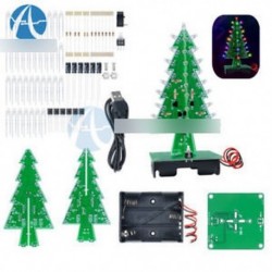 3D Xmas Tree Diy készletek Flash LED áramkör karácsonyi fák LED 7 színes fény