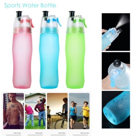 740ML szabadtéri sport hordozható vizes palack kreatív műanyag spraypalack futó fitnesz palack