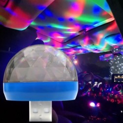 Mini 4LED forgó gömbös USB LED színpadon színes, könnyű autós DJ party kivetítő lámpa eszköz