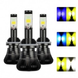9005 / H11 / H3 / 880 / H1 LED izzó kétszínű autó fényszóró 3000K 6000K 2400LM autó LED ködlámpa 12V
