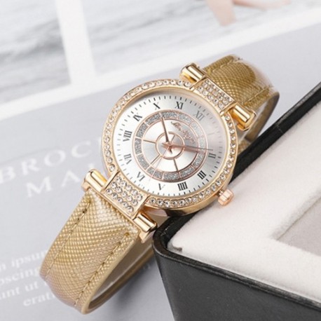 Új, kreatív, alkalmi luxus női óra, bőr övvel, rózsaszínű digitális kvarc karóra