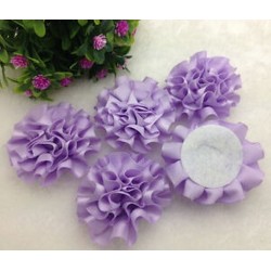 100db lila szatén szalag nagy bazsarózsa virág aplikációk / esküvő / dekoráció