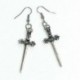 Antik ezüst kard fülbevalók A sötét boszorkány medál gótikus antik kard