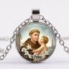 Szent Antal Padova üveg kupola nyaklánc lánc medál nagykereskedelem ezüst ékszerek