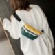 Női vászon szabadidő panelezett Fanny Pack lány levél derék bum táska mellkas crossbody táska