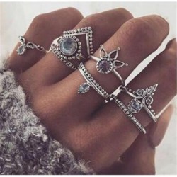 8db / Set Silver * 1 - 20db Boho verem sima felett csülök gyűrű Midi ujjhegy gyűrűk készlet ezüst / arany