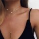 * 121 Choker csillag kristálylánc ... - Többrétegű női női ötvözet kulcscsont choker nyaklánc bűbáj lánc ékszerek