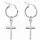 Ezüst színű fülbevaló - kereszt alakú dísszel - KPOP - 24