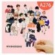 A286 - 26db-os BTS matrica szett - a banda tagok rajzolt formában - KPOP - BTS - Bangtan Boys