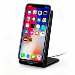 Fekete (15W) - 20 W-os gyors vezeték nélküli töltőállvány Qi töltő dokkoló kábellel Samsung és iPhone