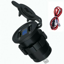 Kék számjegy - 12V autós szivargyújtó aljzat 4.2A kettős USB port LED töltő tápegység 24V