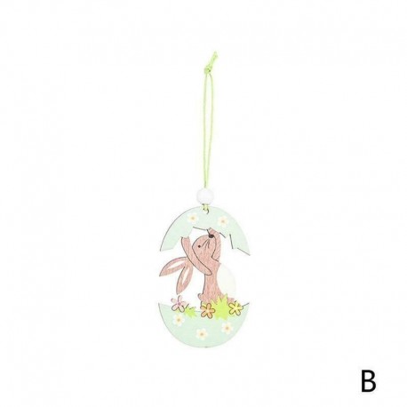 Tojáshéjat emelő nyúl - Fából készült húsvéti dekoráció barkács tojás nyuszi madár medál függő dísz