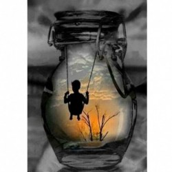 Nincs szín - 5D barkács teljes fúrással gyémántfestő ember a palackhímző mozaik készletben