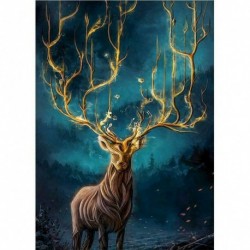 Nincs szín - akaddy 5D barkács teljes fúró gyémántfestés keresztszemes hímzőkészlet (szarvas