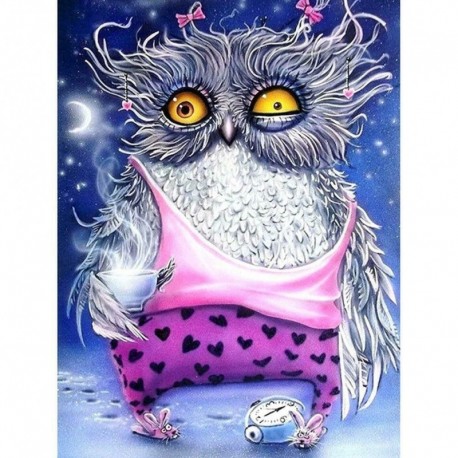 Nincs szín - 5D barkács teljes fúrással gyémántfestés rajzfilm madár keresztszemes hímző készlet