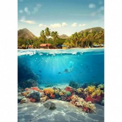 Nincs szín - Teljes fúró kerek gyémántfestés tenger alatti világ mozaik kép gyöngy kézműves