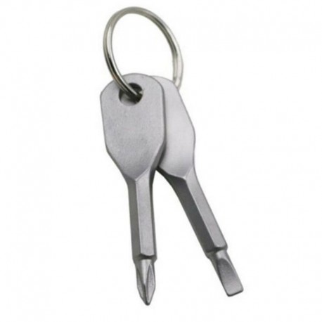 Ezüst - Pocket Outdoor Tool EDC csavarhúzó rozsdamentes acél kulcstartó kulcstartó multi készlet