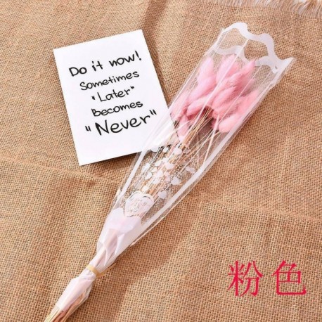 Rózsaszín - 20db természetes szárított virág csokrok farka nyúl farok fű Lagurus Ovatus US ~