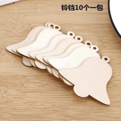 Medve - 10PC karácsonyi faragott fa forgács medál karácsonyfa ajándék díszek DIY party dekoráció