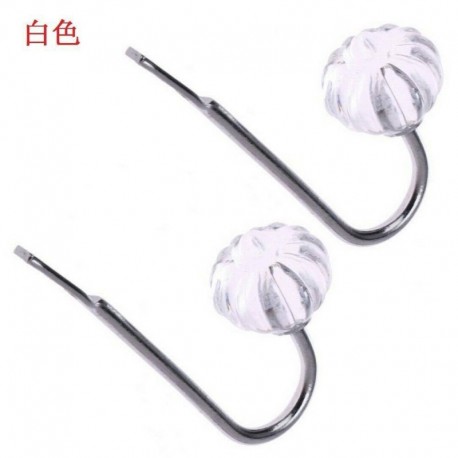 Ezüst - 2x fém kristályfüggöny visszatartó falikötő hátlap U alakú horgok fogas tartó UK