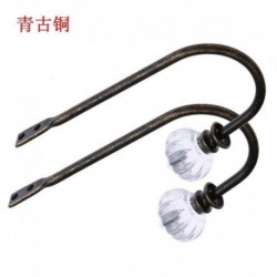 Bronz fekete - 2x fém kristályfüggöny visszatartó falikötő hátlap U alakú horgok fogas tartó UK