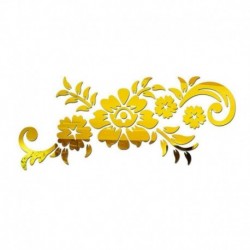 Sárga - 3D tükör virágos művészeti kivehető fal matrica akril falfestmény matrica otthoni szoba dekoráció