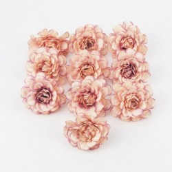 Könnyű kávé - 10db műselyem hamis bazsarózsa virág virágfejek esküvői csokor lakberendezés
