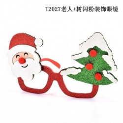 T2027 - Karácsonyi party ajándék aranyos rajzfilm szemüveg keret csillogó szemüveg nélkül lencse