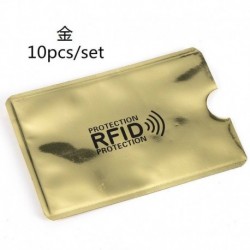 Arany - 10db RFID blokkoló hüvelyes hitelkártya védő bankkártya tartó az Egyesült Királyság pénztárcáihoz