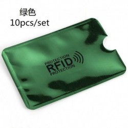 Zöld - 10db RFID blokkoló hüvelyes hitelkártya védő bankkártya tartó az Egyesült Királyság pénztárcáihoz