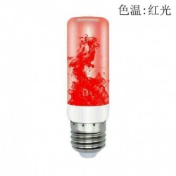 Piros - 4 üzemmód E27 LED villogó láng lámpa izzó égő tűzhatás gyertya izzó fény !!