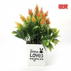 narancssárga - Reális művirág növény pot szabadtéri otthoni / irodai dekorációs ajándékkal