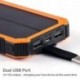 Fekete - 50000mAh Solar Power Bank vízálló 2 USB LED akkumulátor töltő mobiltelefonhoz